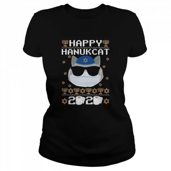 Happy Hanukcat Hanukkah Cat Chanukah Jewish shirt - Image 2