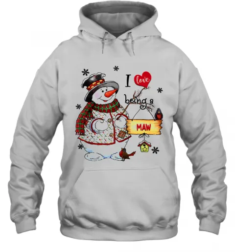 I Love Being A Maw Snowman Grandma T-Shirt Classic Mens T-shirt - Image 6