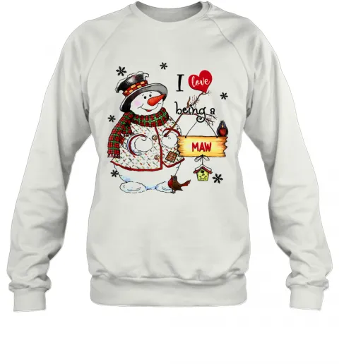 I Love Being A Maw Snowman Grandma T-Shirt Classic Mens T-shirt - Image 5