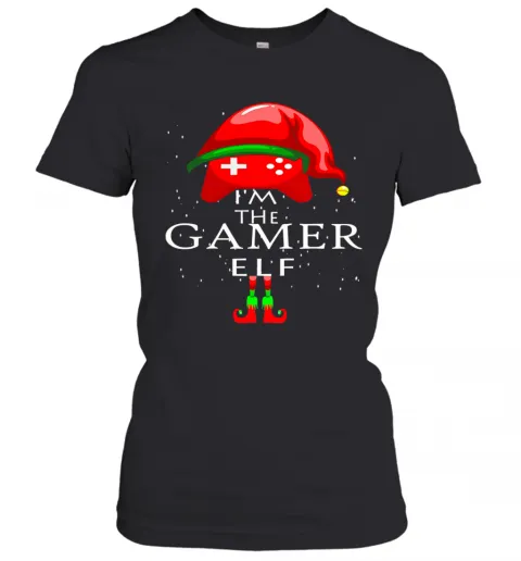 Im A Gamer Elf Matching Family Group Christmas T-Shirt Classic Mens T-shirt - Image 3