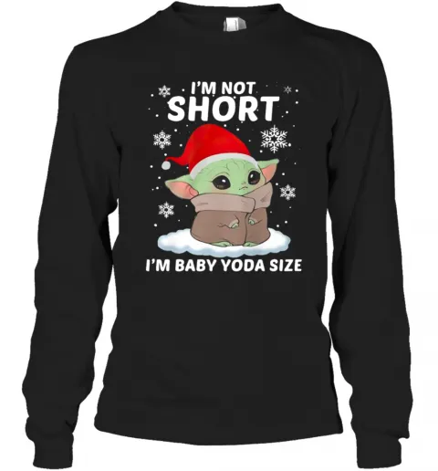 Im Not Short Im Santa Baby Yoda Size Christmas T-Shirt Classic Mens T-shirt - Image 4
