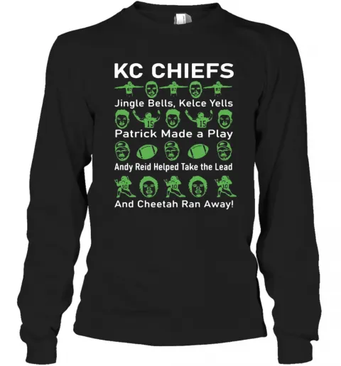 Kc Chiefs Jingle Bells Kelce Yells Patrick Made A Play T-Shirt Classic Mens T-shirt - Image 4