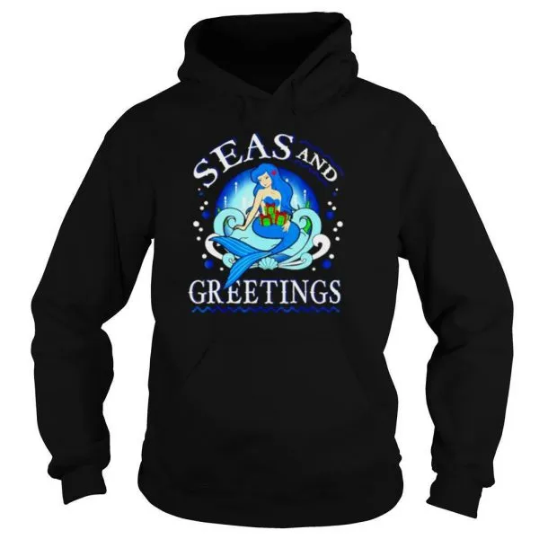 Mermaid seas and greetings Christmas shirt - Image 5