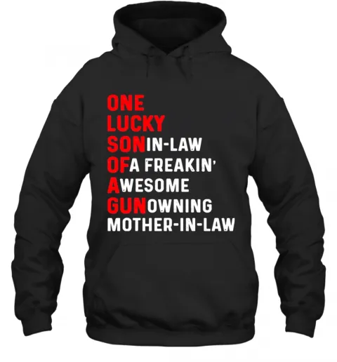 One Lucky Son In Law Of A Freaking Awesome Gun Owning Mother In Law T-Shirt Classic Mens T-shirt - Image 6