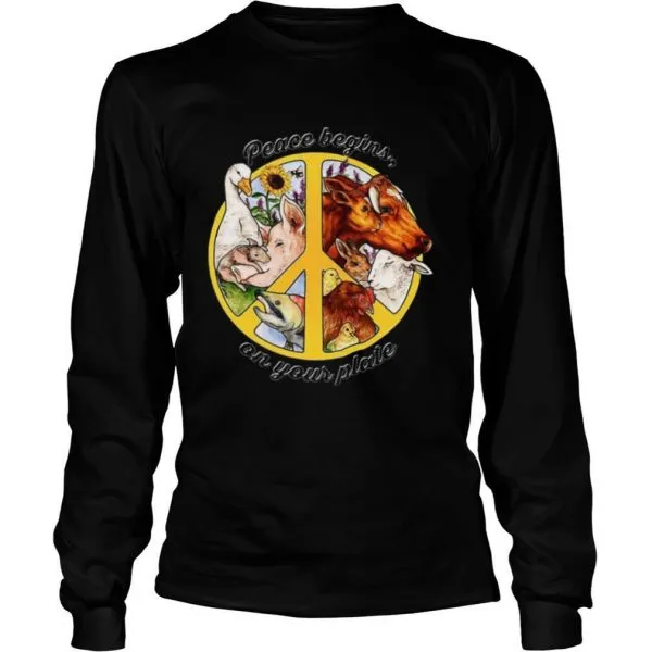 Peace Begins On Your Plate shirt - Image 3