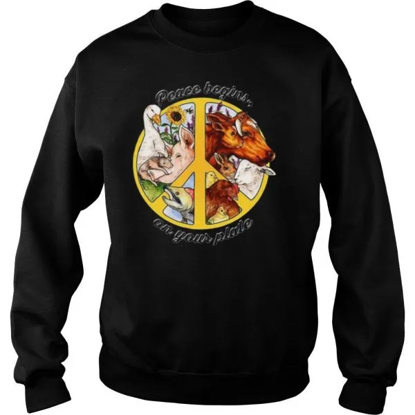 Peace Begins On Your Plate shirt - Image 4