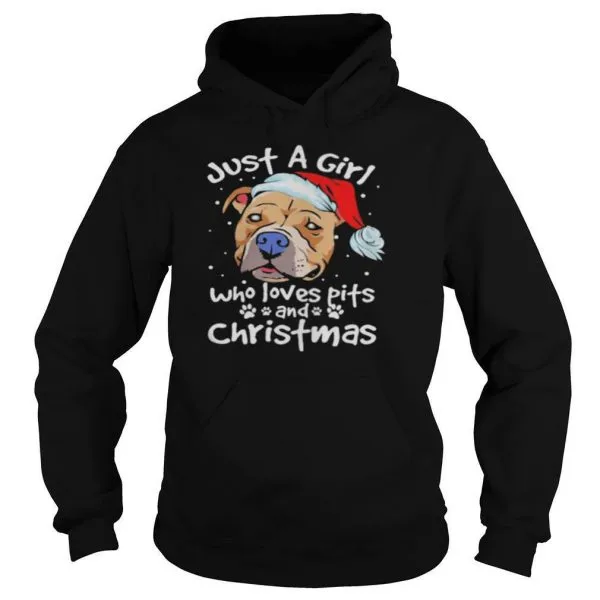 Pitbull Santa just a girl who loves pets and christmas shirt - Image 5