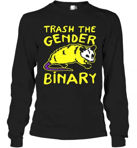 Raccoon Trash The Gender Binary T-Shirt Classic Mens T-shirt - Image 4
