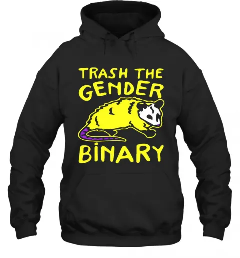 Raccoon Trash The Gender Binary T-Shirt Classic Mens T-shirt - Image 6