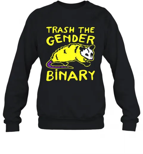 Raccoon Trash The Gender Binary T-Shirt Classic Mens T-shirt - Image 5