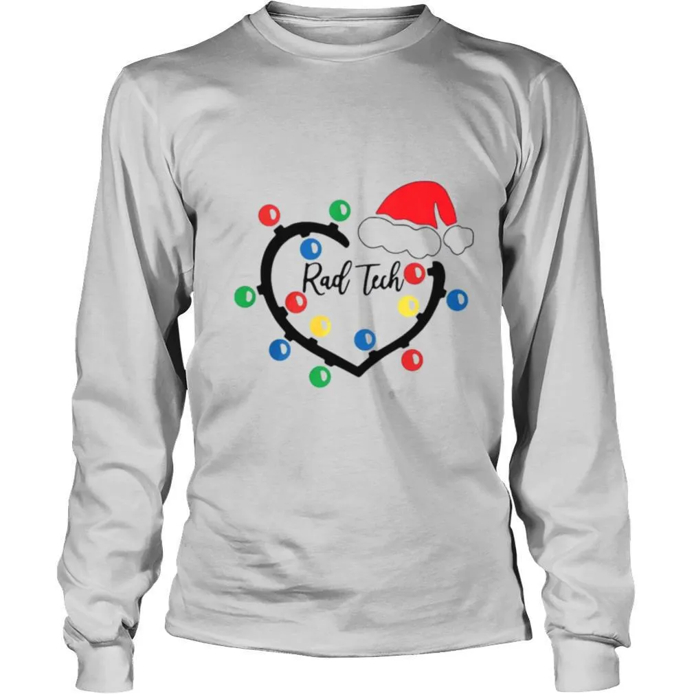 Rad Tech Heart Santa Hat Christmas Light shirt - Image 3