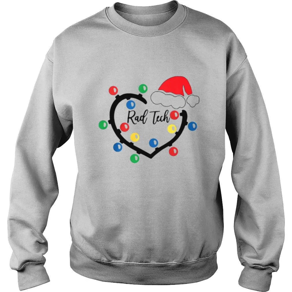 Rad Tech Heart Santa Hat Christmas Light shirt - Image 4