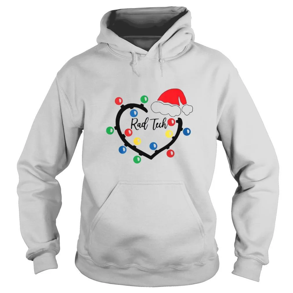 Rad Tech Heart Santa Hat Christmas Light shirt - Image 5