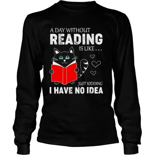 Reading Cat Funny Cat Lover Cool Book Worm shirt - Image 3