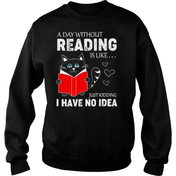 Reading Cat Funny Cat Lover Cool Book Worm shirt - Image 4