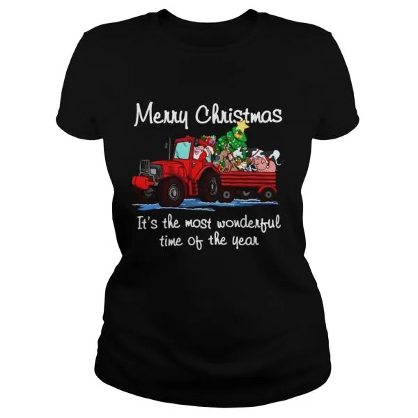 Santa Claus And Animal Merry Christmas Its The Most Wonderful Time Of The Year Unisex - Image 3