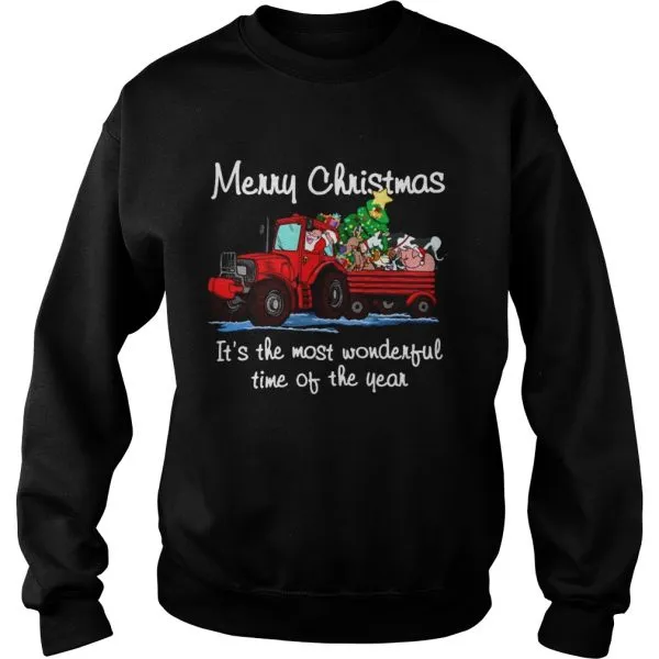 Santa Claus And Animal Merry Christmas Its The Most Wonderful Time Of The Year Unisex - Image 5