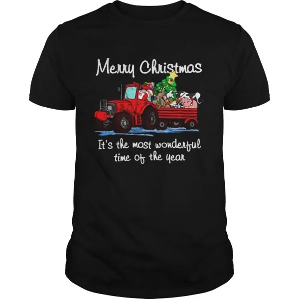 Santa Claus And Animal Merry Christmas Its The Most Wonderful Time Of The Year Unisex - Image 2