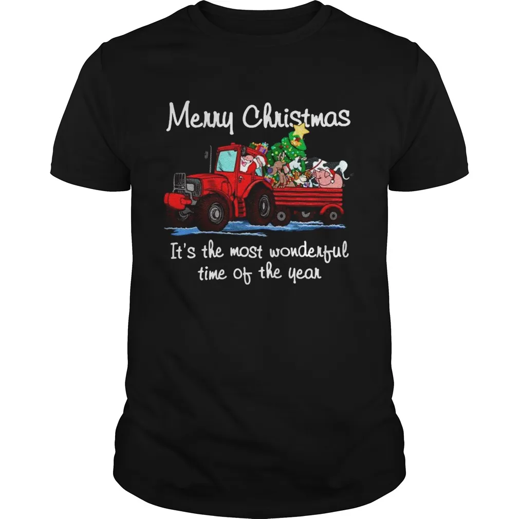 Santa Claus And Animal Merry Christmas Its The Most Wonderful Time Of The Year Unisex
