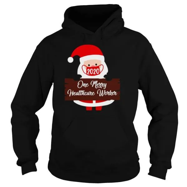 Santa Claus Face Mask 2020 One Merry Healthcare Worker Christmas shirt - Image 5