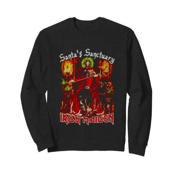 Santas Sanctuary Iron Maiden shirt - Image 5
