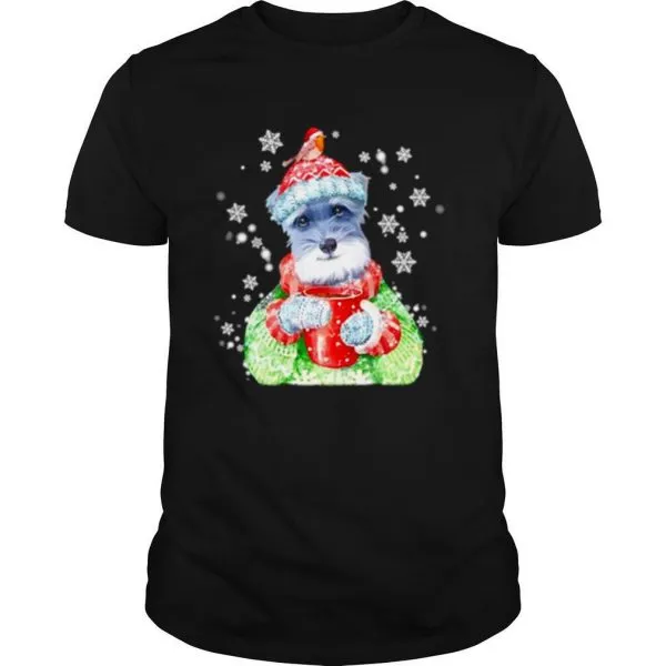 Schnauzer Warm Winter Christmas Dog Lover shirt