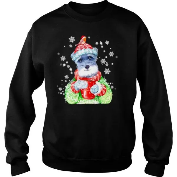 Schnauzer Warm Winter Christmas Dog Lover shirt - Image 4