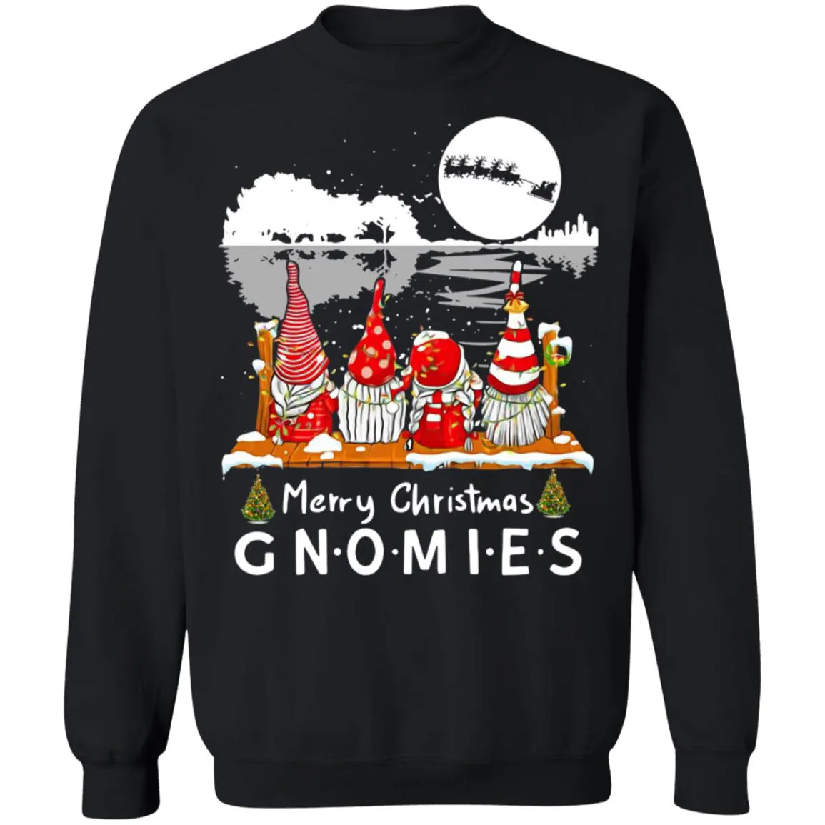 Shinesnow Guitar Shaped Merry Christmas Gnomies Christmas Hoodies Tee Shirt