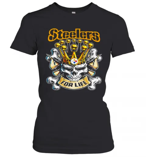 Skull King Pittsburgh Steelers For Life T-Shirt Classic Mens T-shirt - Image 3