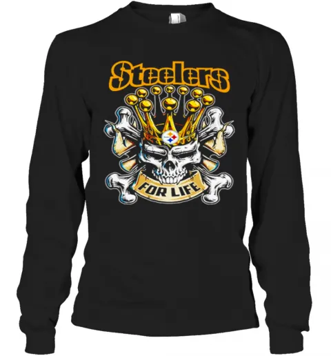 Skull King Pittsburgh Steelers For Life T-Shirt Classic Mens T-shirt - Image 4