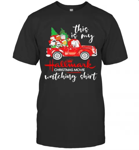 Snoopy This Is My Hallmark Christmas Movie Watching T-Shirt Classic Mens T-shirt