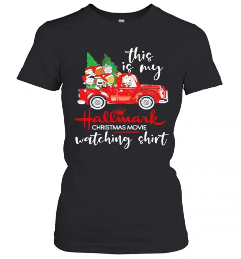 Snoopy This Is My Hallmark Christmas Movie Watching T-Shirt Classic Mens T-shirt - Image 3