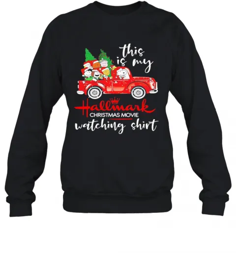 Snoopy This Is My Hallmark Christmas Movie Watching T-Shirt Classic Mens T-shirt - Image 5