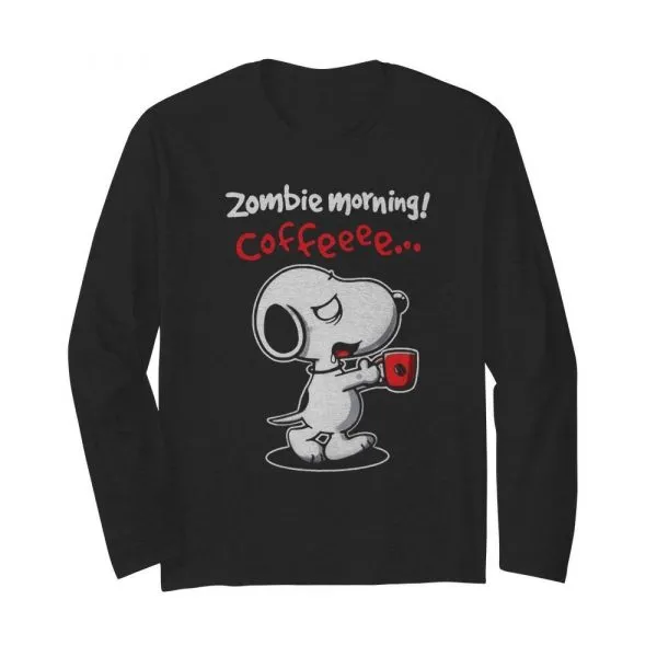 Snoopy Zombie Morning Coffee shirt - Image 4