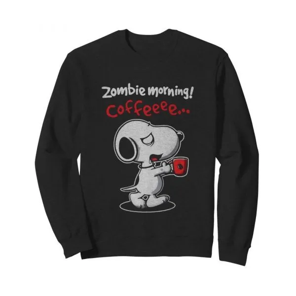 Snoopy Zombie Morning Coffee shirt - Image 5
