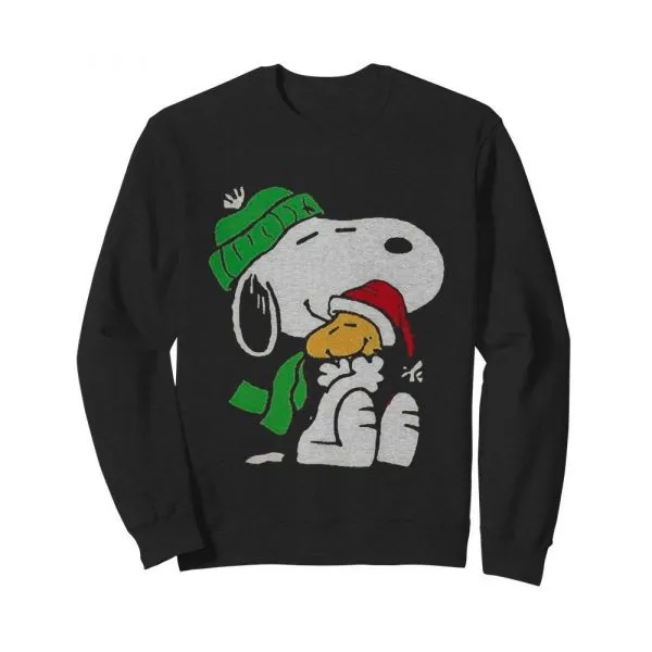 Snoopy hug Woodstock merry christmas shirt - Image 5