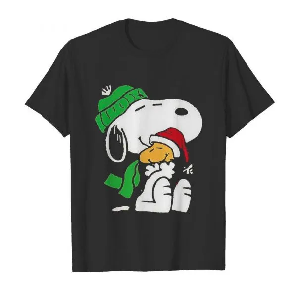 Snoopy hug Woodstock merry christmas shirt - Image 2