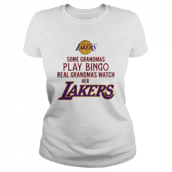 Some grandmas play bingo real grandmas watch her lakers shirt - Image 2