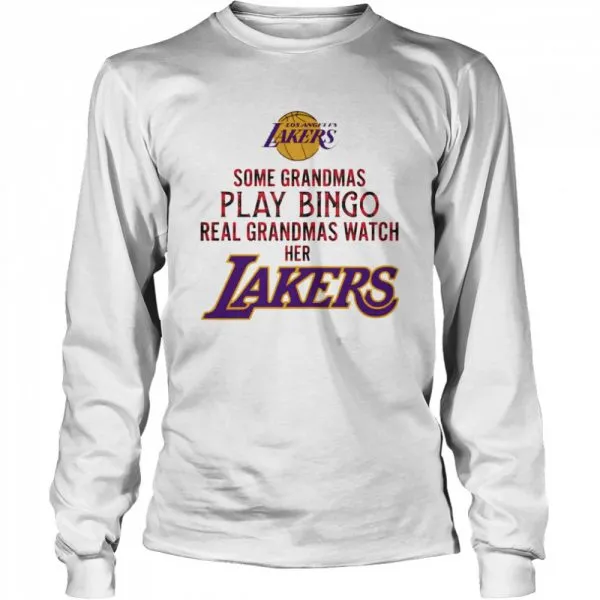 Some grandmas play bingo real grandmas watch her lakers shirt - Image 3