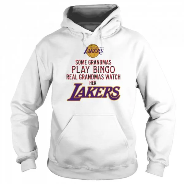Some grandmas play bingo real grandmas watch her lakers shirt - Image 5