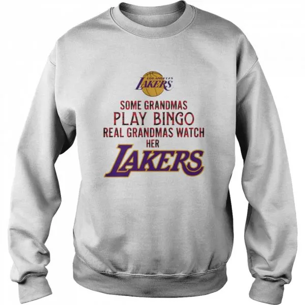 Some grandmas play bingo real grandmas watch her lakers shirt - Image 4