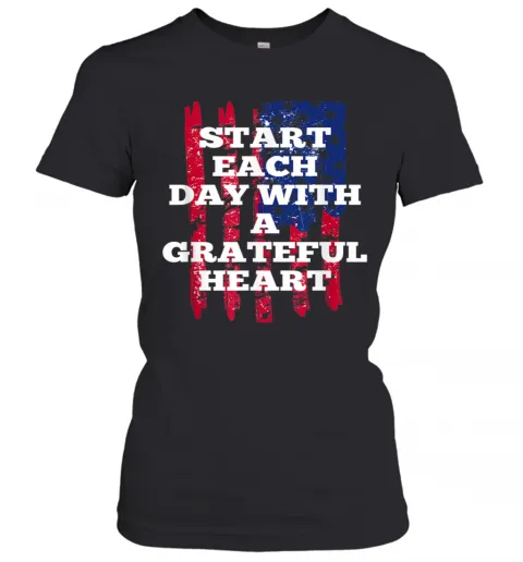 Start Each Day With A Grateful Heart Christmas T-Shirt Classic Mens T-shirt - Image 3