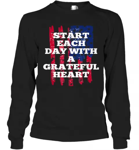 Start Each Day With A Grateful Heart Christmas T-Shirt Classic Mens T-shirt - Image 4