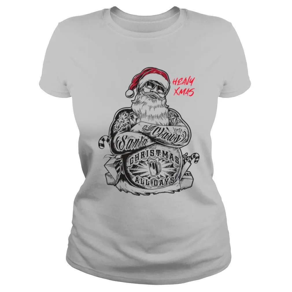 Tattoo Heavy Xmas Santa Claus Christmas All Days shirt - Image 2
