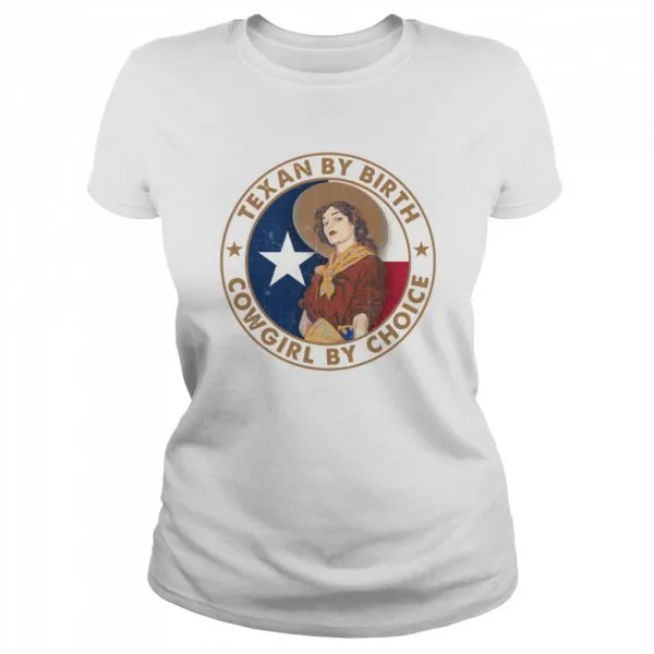 Texan By Birth Cowgirl By Choice Classic Mens T-shirt - Image 3