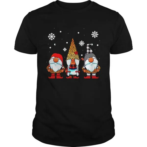 Three gnomes in leopard print buffalo plaid christmas Unisex - Image 2