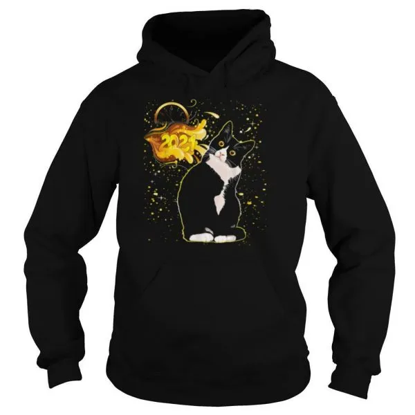 Tuxedo Cat Happy New Year 2021 Party Celebration shirt - Image 5
