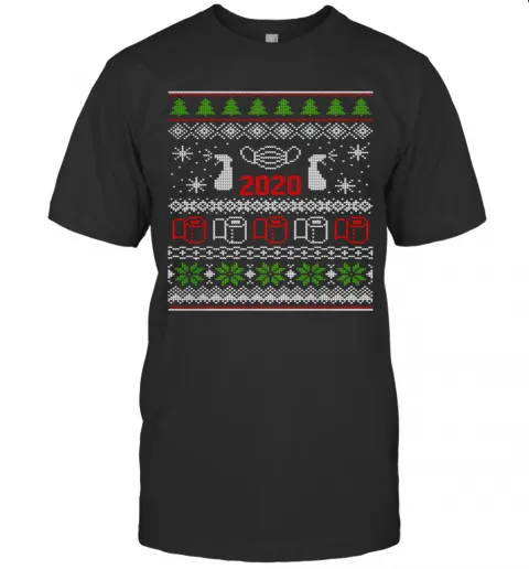 Ugly Christmas Sweater 2020 Toilet Paper Pandemic Funny Xmas Gifts T-Shirt Classic Mens T-shirt