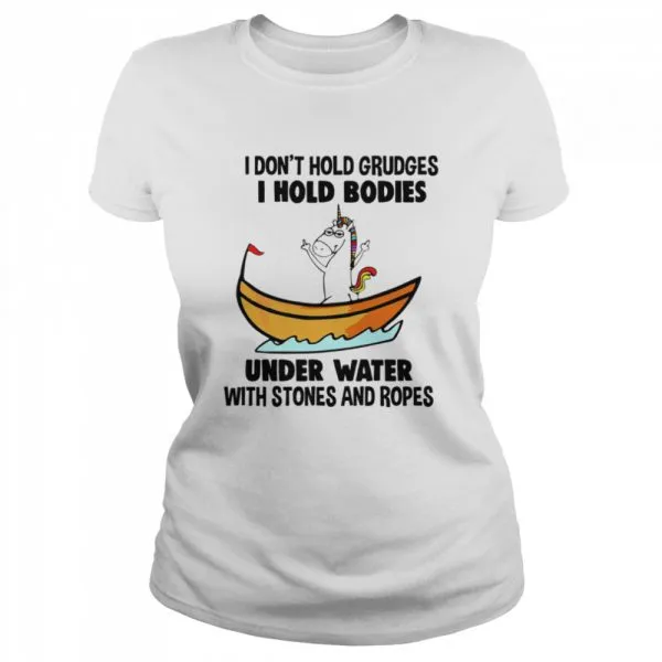 Unicorn I Dont Hold Grudges I Hold Bodies Under Water With Stones And Ropes Classic Mens T-shirt - Image 3