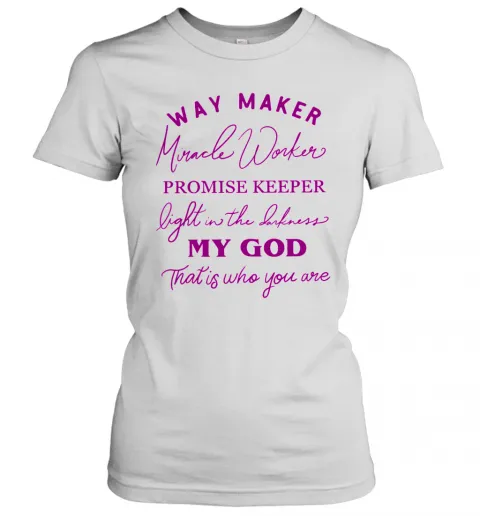 Way Maker Miracle Worker Promise Keeper T-Shirt Classic Mens T-shirt - Image 3